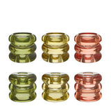 Jonna coloured glass candle holders in yellow and green