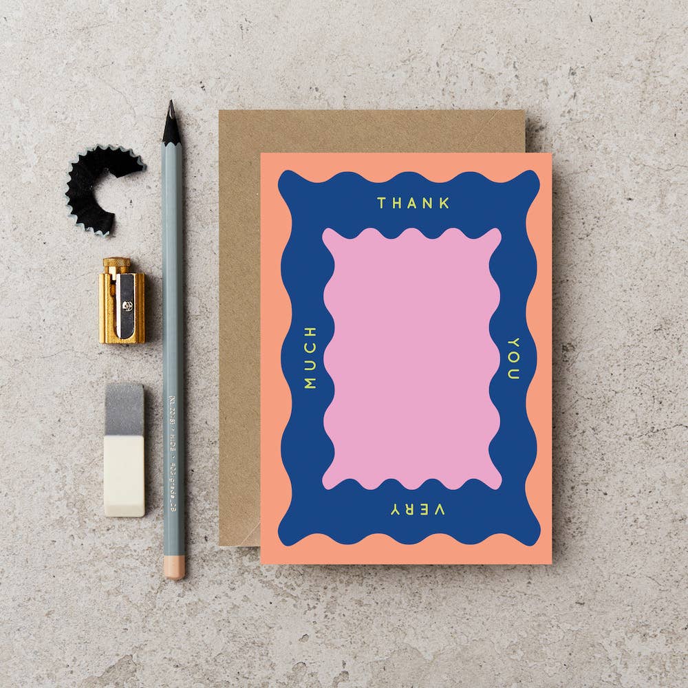 Katie Leamon Thank You Very Much card with bright neon typography