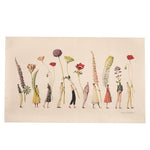 Laura Stoddart Chelsea Parade cotton tea towel featuring colourful illustrations inspired by the Chelsea Flower Show, made in England from natural cotton.