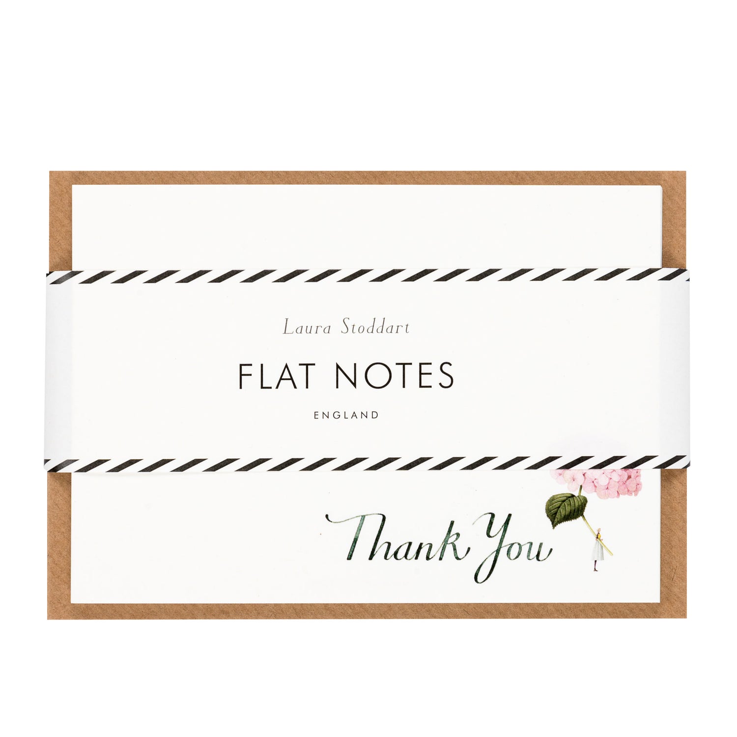Shop Laura Stoddart Hydrangea Thank You flat notes. A set of 12 floral correspondence cards, FSC paper, eco-friendly and made in England.