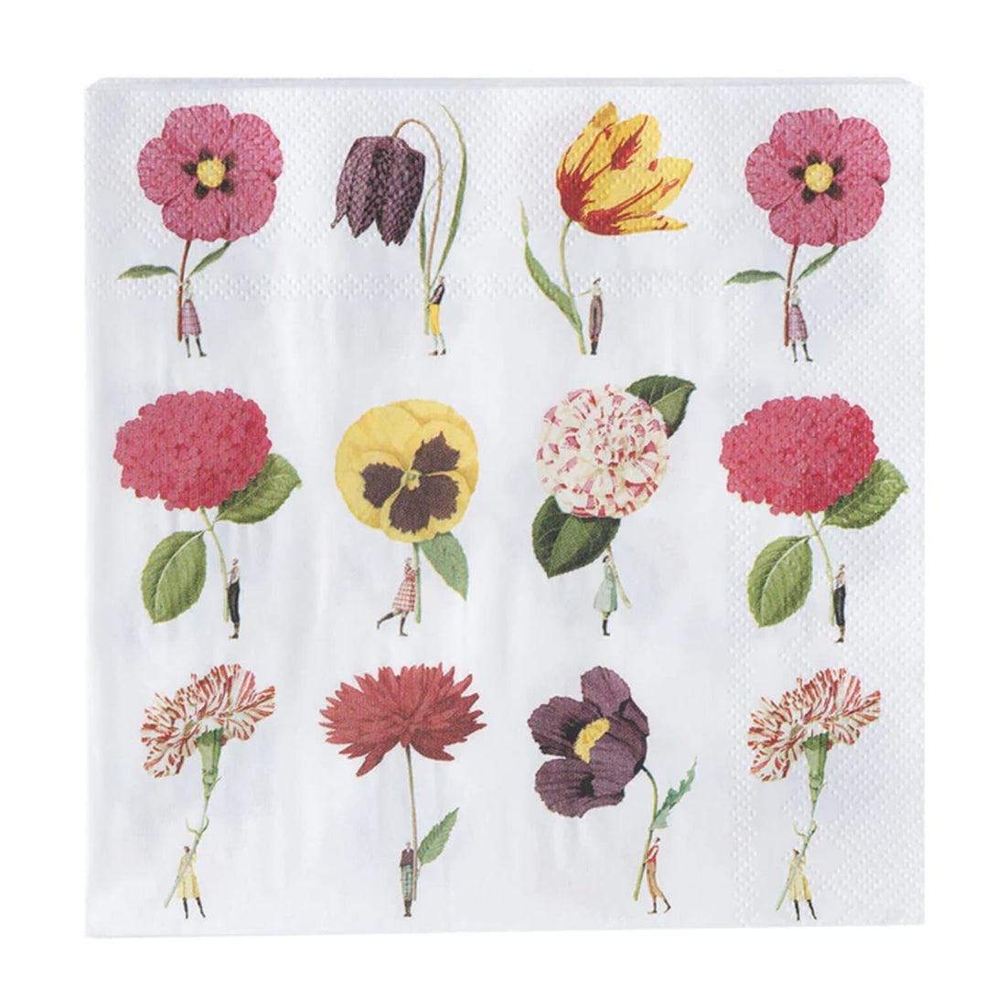 Laura Stoddart In Bloom multicoloured floral paper napkins featuring vibrant botanical illustrations, ideal for stylish table settings and celebrations.
