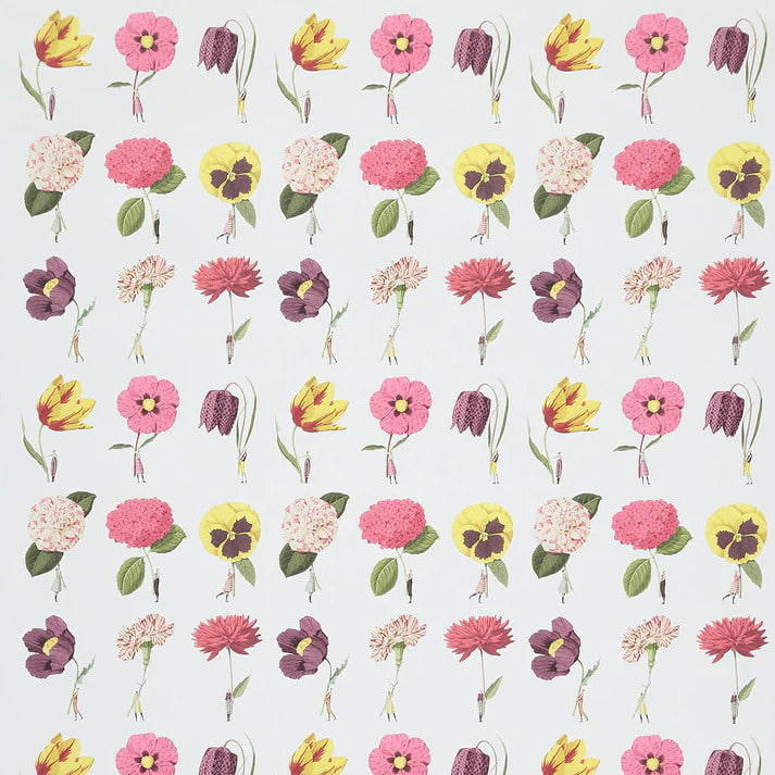 Luxury pink floral gift wrap featuring Laura Stoddart’s In Bloom artwork. FSC-approved wrapping paper printed in England.