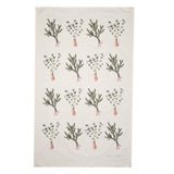 Laura Stoddart Spruce and Eucalyptus Christmas tea towel with botanical foliage illustration