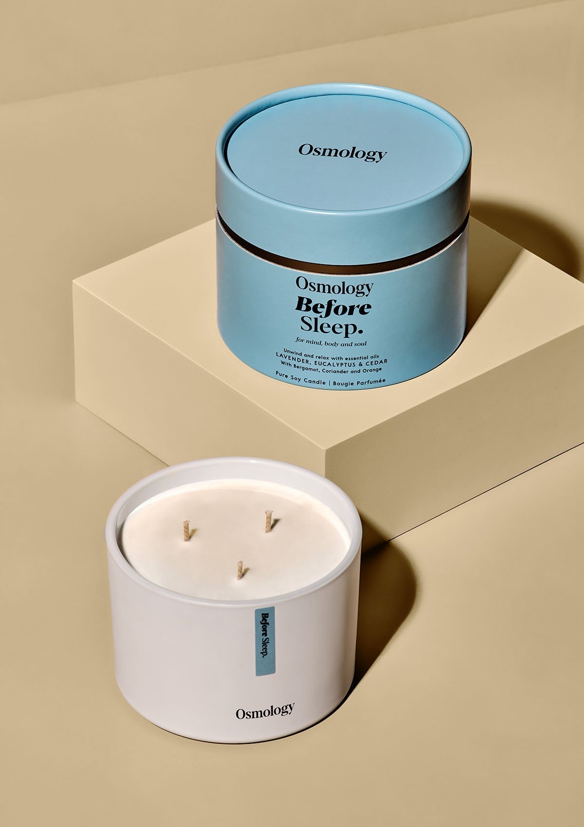 Relax with a lavender and cedarwood sleep candle. Plant-based wax, 60-hour burn, vegan and made in England. Perfect for calm evenings and better sleep.