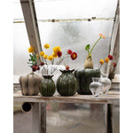 Lillian green melange stoneware vase with textured detailing