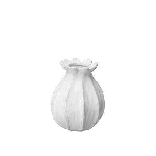 
Lillian off-white stoneware bud vase with textured linear detailing