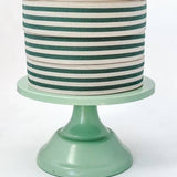 Linen and forest green multistripe cotton ribbon, 35mm wide, for gift wrapping, Christmas bows and creative crafting.