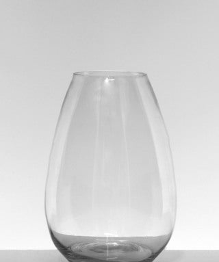 Mad Lilies Classic Glass Belly Vase, a tall 24cm clear glass flower vase designed for hand-tied bouquets and seasonal stems.