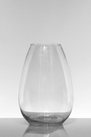 Mad Lilies Classic Glass Belly Vase, a tall 24cm clear glass flower vase designed for hand-tied bouquets and seasonal stems.