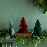 Maddox Medium Berry Red Paper Christmas Tree 30cm with gold edging.