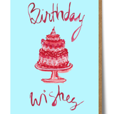Mary Anna Emerson Birthday Wishes greeting card featuring a hand-painted watercolour design on textured paper.