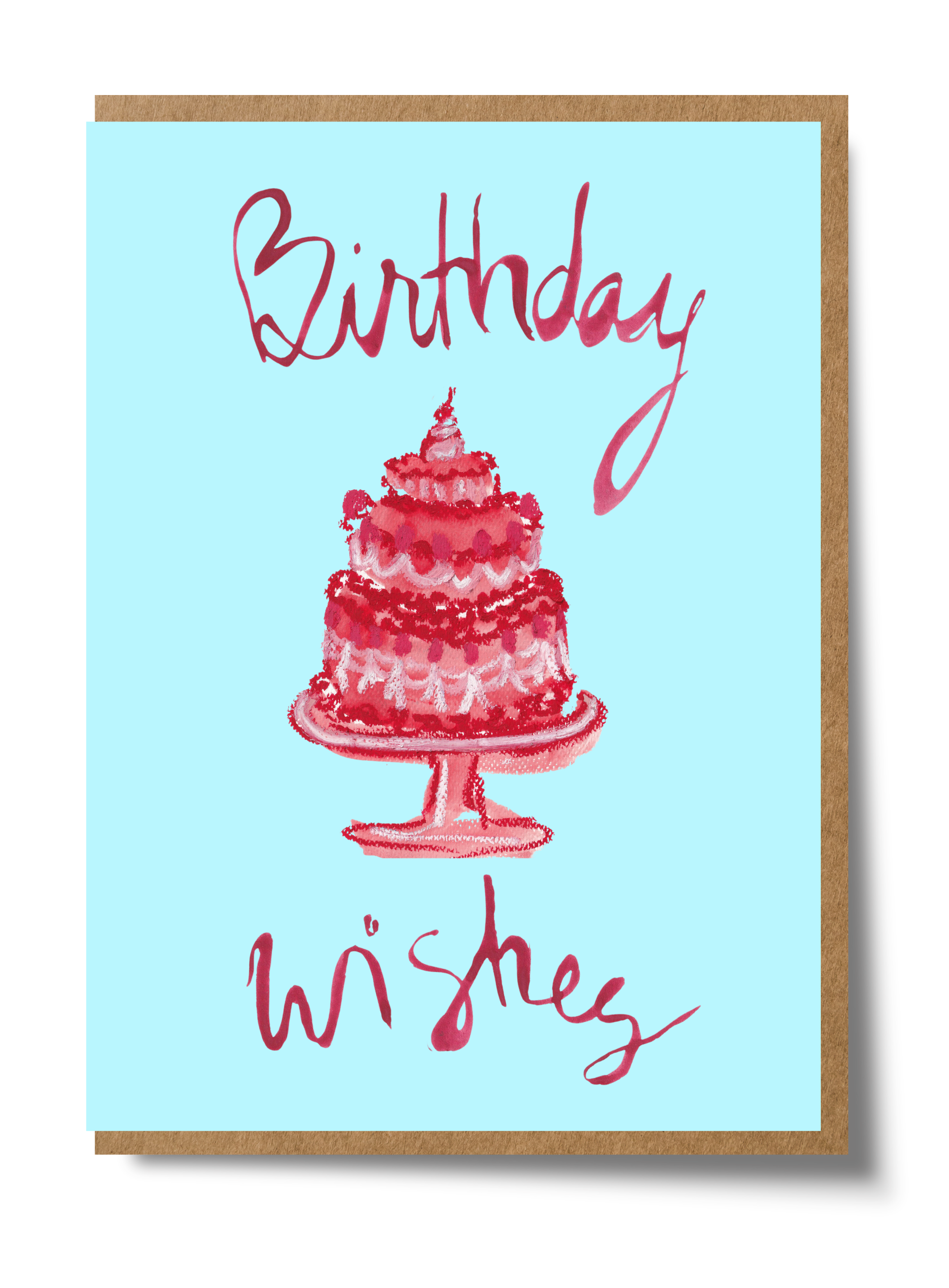 Mary Anna Emerson Birthday Wishes greeting card featuring a hand-painted watercolour design on textured paper.