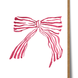 Mary Anna Emerson Bow greeting card featuring a delicate hand-painted watercolour bow illustration on textured paper.
