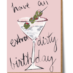 Mary Anna Emerson Have an Extra Dirty Birthday funny greeting card with cheeky hand-painted design on textured paper.