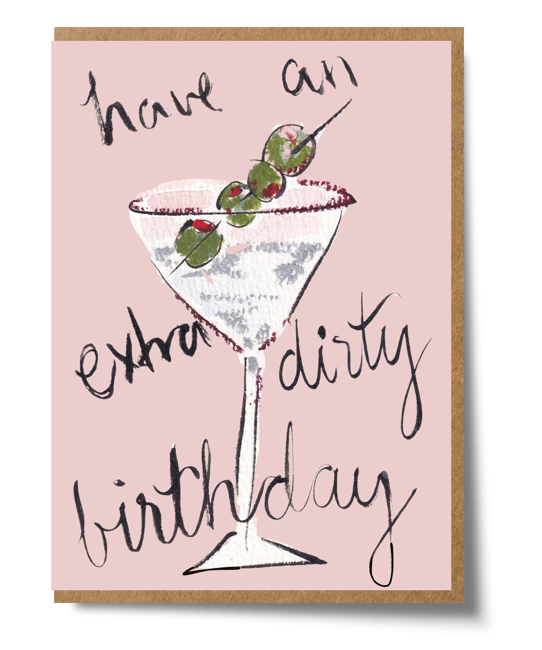 Mary Anna Emerson Have an Extra Dirty Birthday funny greeting card with cheeky hand-painted design on textured paper.