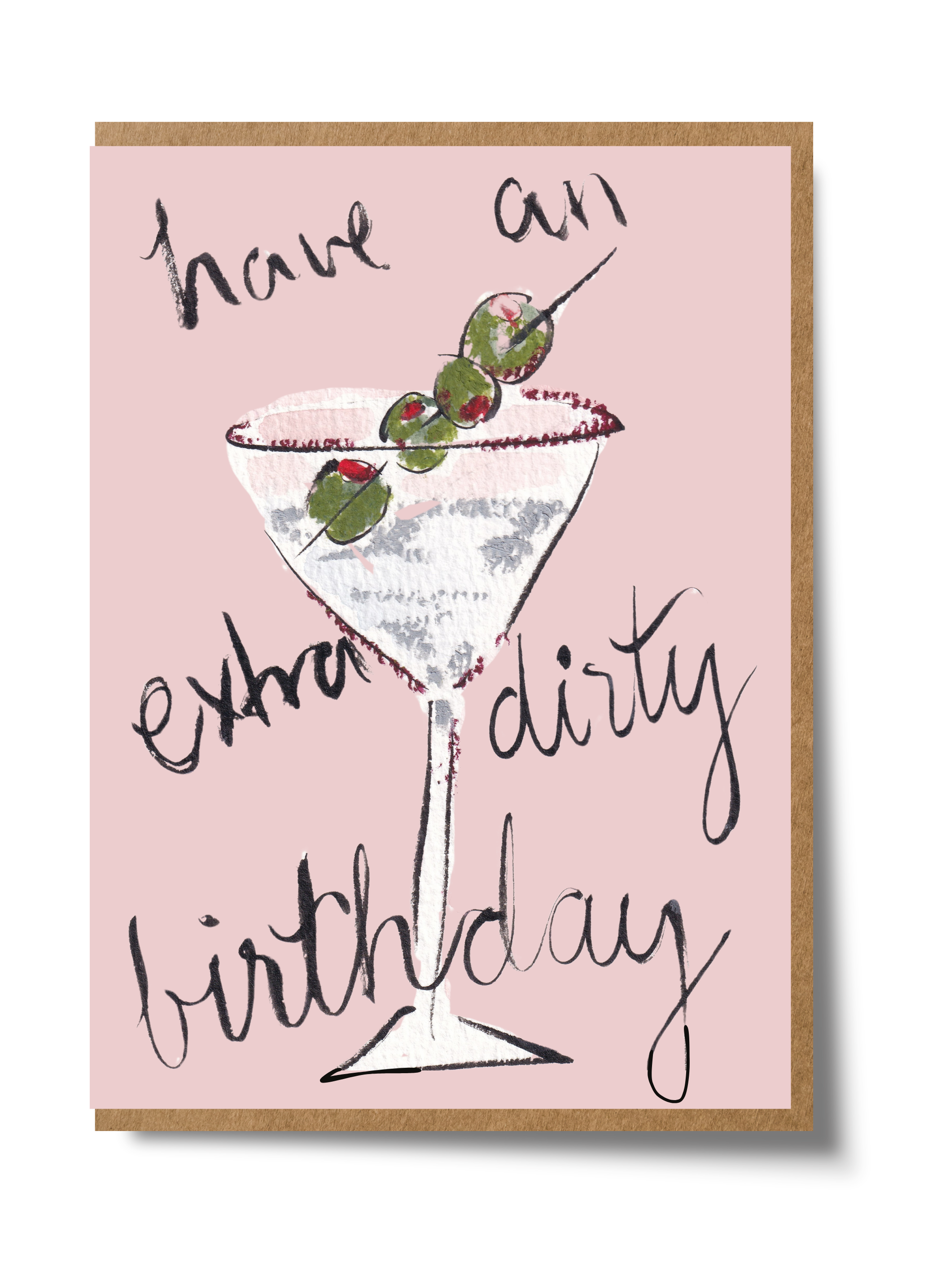 Mary Anna Emerson Have an Extra Dirty Birthday funny greeting card with cheeky hand-painted design on textured paper.