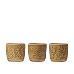 Milia decorative plant pot featuring Wild Strawberries, Bee and Cosmos botanical designs for indoor houseplants.
