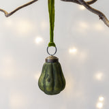Mini fir green pear Christmas tree decoration with velvet hanging loopdécor