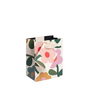Small multi floral gift bag with foil detailing, fabric handles and a coordinating gift tag, perfect for candles and small presents.