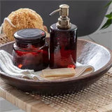 Ilcoso Recycled Hammered Glass Storage Pot - Amber
