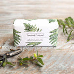 Oak Moss & Amber luxury soap bar with shea butter. Triple milled, vegan and made in Britain. A warm, earthy fragrance in recyclable packaging.