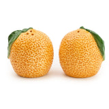 Orange Blossom salt and pepper shaker set shaped like bright oranges for colourful spring and summer table styling.
