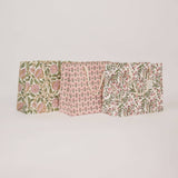 Paper Mirchi hand block printed gift bag made from recycled cotton paper with soft cotton rope handles.