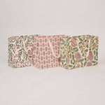 Paper Mirchi medium blush block printed gift bag made from recycled cotton paper