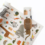 Shop Rifle Paper Co. Party Animals Birthday Wrapping Paper. Three 500 × 700mm illustrated gift wrap sheets, beautifully presented in plastic-free packaging.