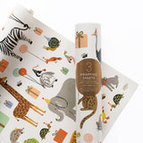 Shop Rifle Paper Co. Party Animals Birthday Wrapping Paper. Three 500 × 700mm illustrated gift wrap sheets, beautifully presented in plastic-free packaging.