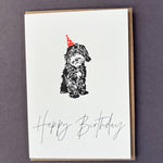 Penguin Ink Dog Birthday CardCelebrate any dog lover with this Happy Birthday Cockapoo letterpress card by Penguin Ink. Printed on 100% recycled board with a tactile embossed finish.