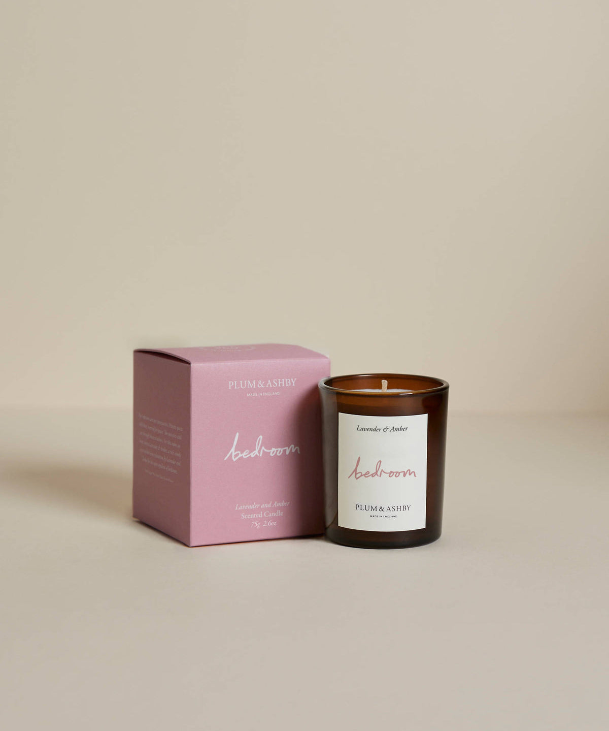 Plum & Ashby Bedroom Votive Candle. Lavender, tonka & amber in natural soy wax for a soothing, restful evening ritual.
