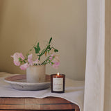 Plum & Ashby Bedroom Votive Candle – Lavender, Tonka & Amber in a recyclable glass vessel, hand-poured with natural soy wax. A luxury vegan candle with calming lavender, warm amber and tonka notes, designed to create a peaceful, relaxing bedroom atmosphere.