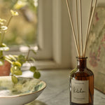 Plum & Ashby Kitchen Reed Diffuser – Tomato Leaf & Bay with natural reeds in a glass bottle. A long-lasting home fragrance with fresh tomato leaf, green herbal notes and aromatic bay, designed to bring a clean, uplifting scent to kitchens and dining spaces.
