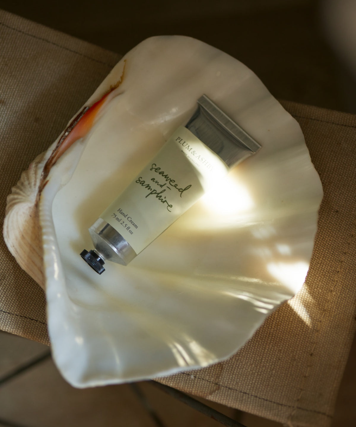 Plum & Ashby Seaweed & Samphire nourishing hand cream with cocoa and shea butter, individually boxed and ready for gifting.