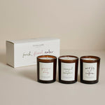 Plum & Ashby Fresh floral candle votives - geranium and orange, seaweed and samphire, wild fig and saffron