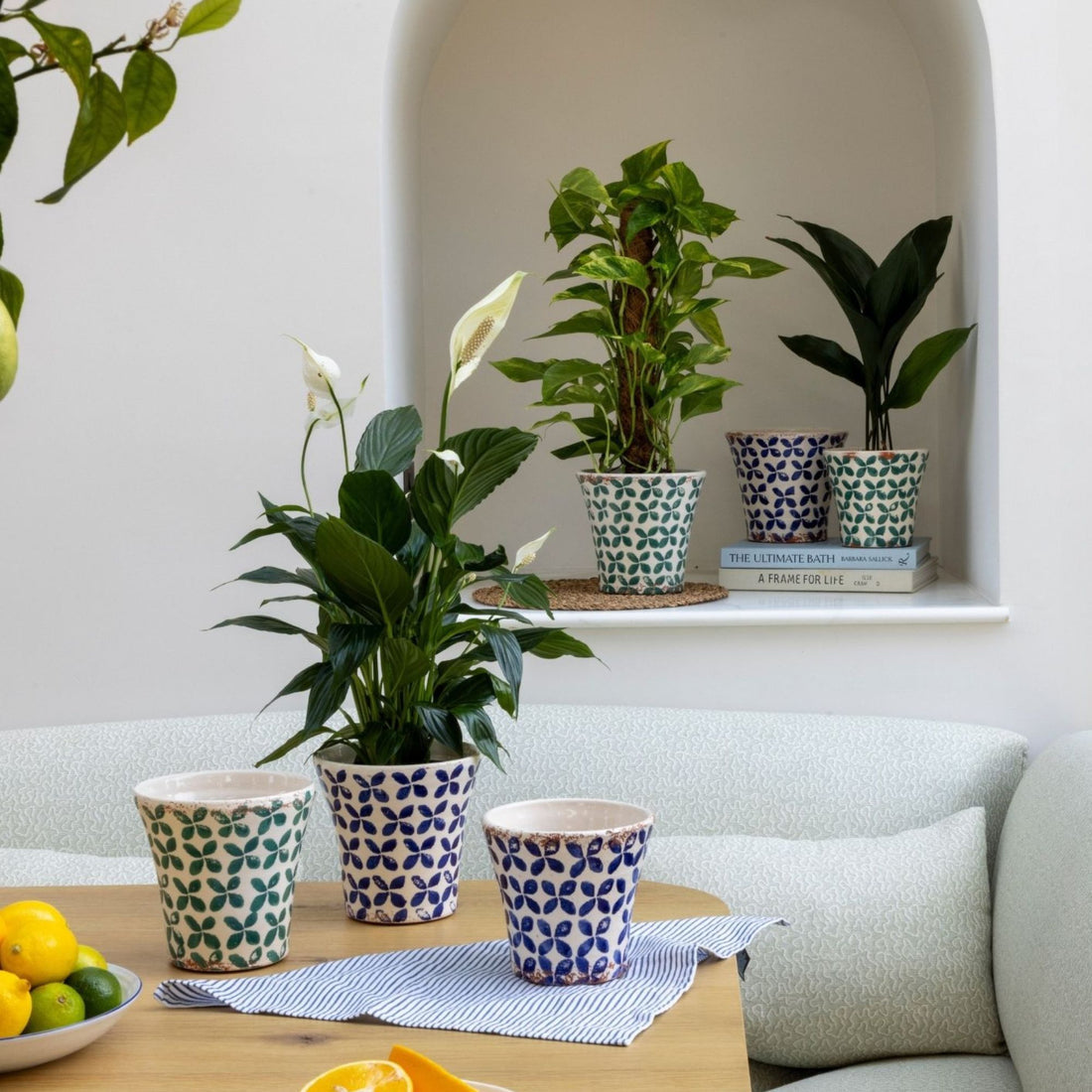 Shop the Porto Mediterranean tile planter, hand-finished in Europe and available in green or blue. Artisan style for indoor and outdoor spaces.