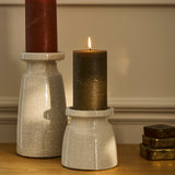 Ravello Small Stoneware Pillar Candle Holder with signature crackle glaze
