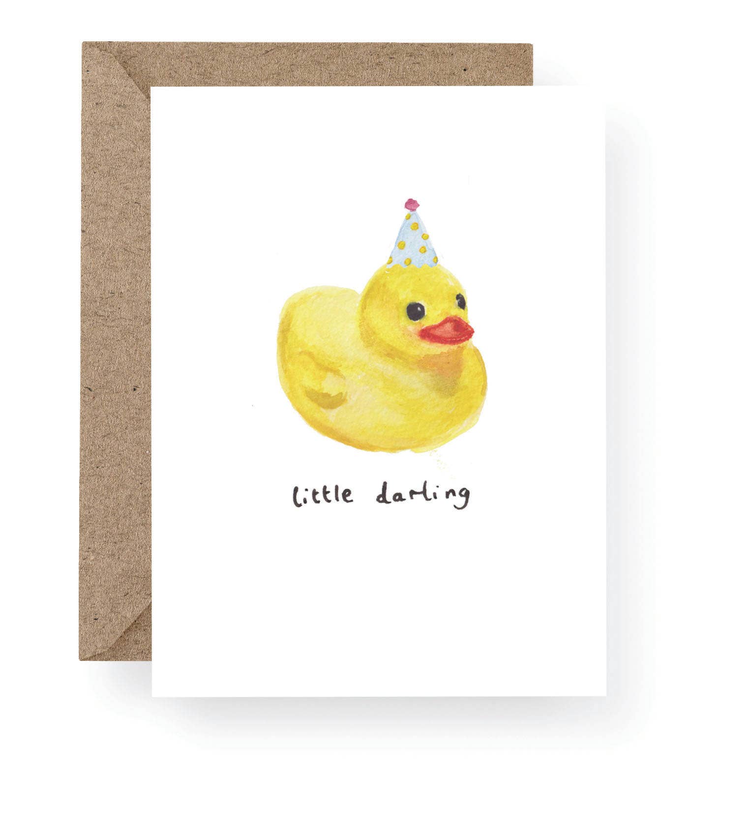 Rubber Duck New Baby Card featuring an original hand-painted watercolour illustration.