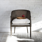 Sari ivory rattan chair with Scandinavian-inspired design for living room or bedroom styling.