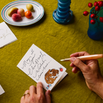 Shop the Scribble & Daub Christmas Wishes Dog card. A luxury letterpress Christmas card, individually hand-painted in East Sussex with deckled edges.