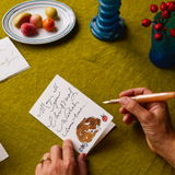 Shop the Scribble & Daub Christmas Wishes Dog card. A luxury letterpress Christmas card, individually hand-painted in East Sussex with deckled edges.