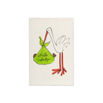 Scribble & Daub Hello Baby Stork hand-painted new baby card