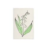 Scribble & Daub Lily of the Valley hand-painted botanical greeting card.