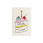 Scribble & Daub Make A Wish hand-painted birthday cake card.