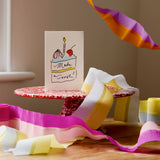 Make A Wish Birthday Cake Card by Scribble & Daub on Italian deckle-edged paper.