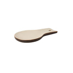 Shilton Stoneware Spoon Rest with antique brown and neutral glazed finish.
