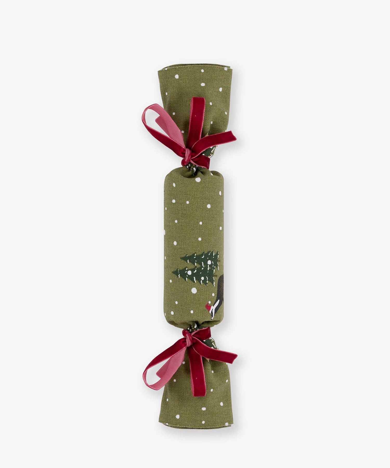 Shop the Sophie Allport Festive Forest reusable fabric Christmas cracker. 100% cotton woodland design, ready to fill with gifts and festive treats.
