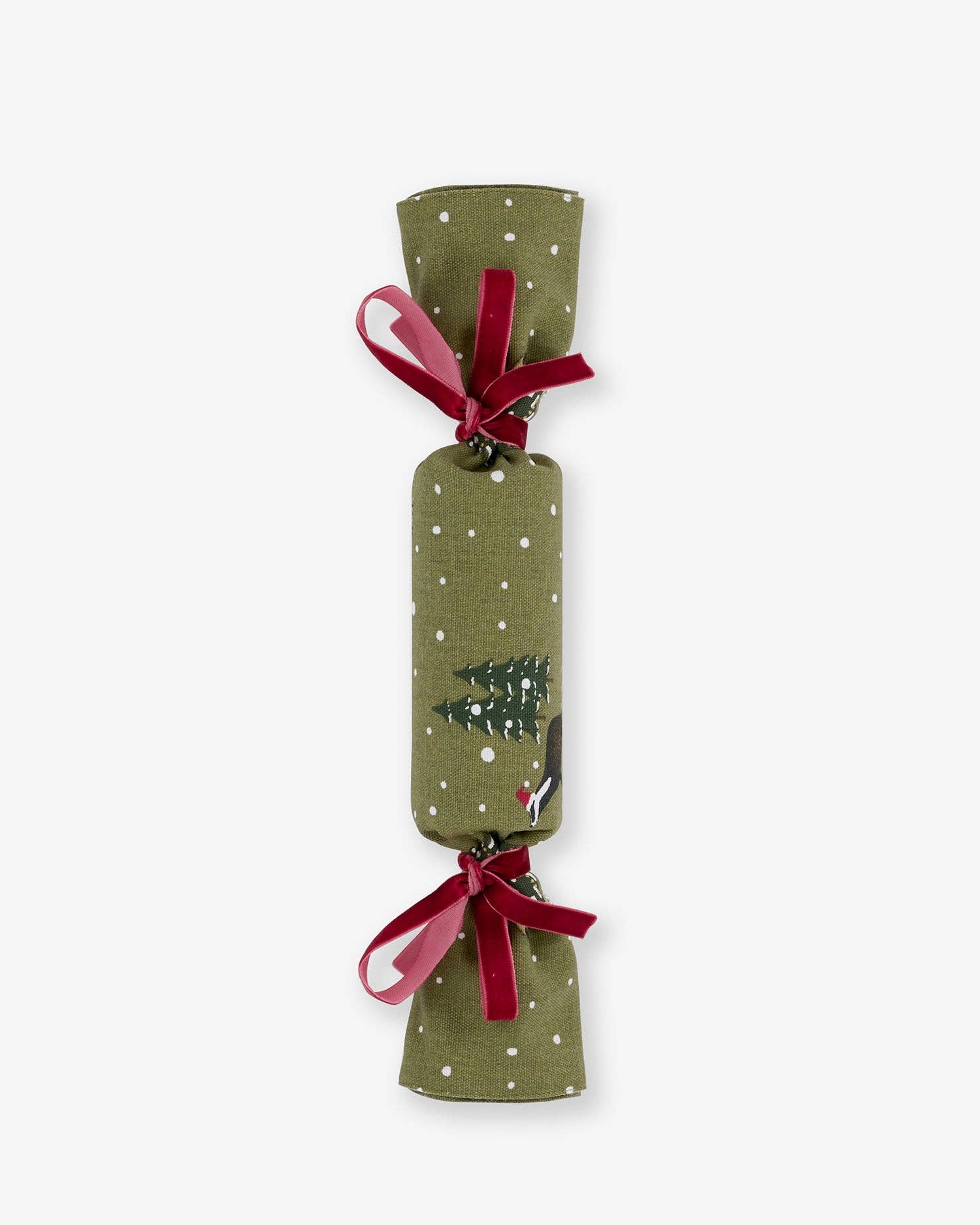 Shop the Sophie Allport Festive Forest reusable fabric Christmas cracker. 100% cotton woodland design, ready to fill with gifts and festive treats.