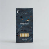 Warm and spiced with orange, cinnamon and cedarwood — St. Eval’s Inspiritus mini candles fill your home with festive glow, comfort and cheer.